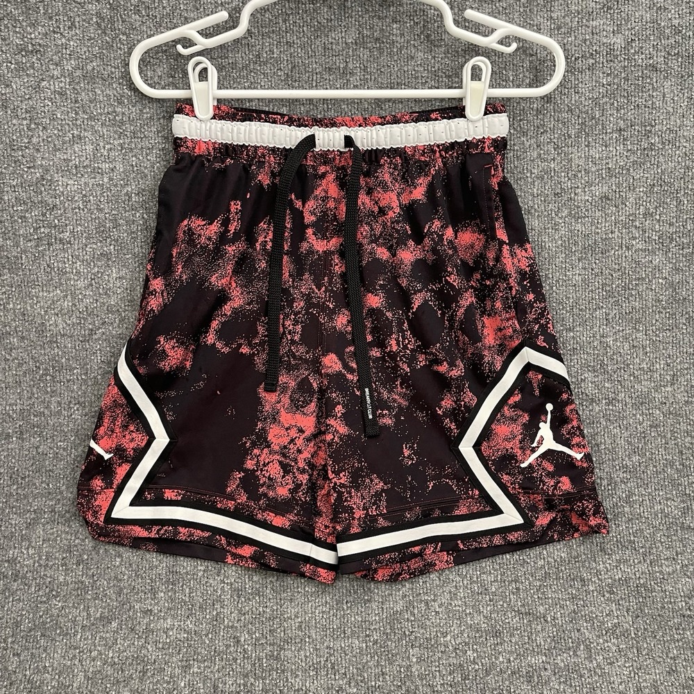 Air Jordan Nike Diamond Basketball Shorts Mens Sz S White Red